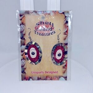 Shell Island Treasures Inlaid Abalone Shell Silver Dangle Earrings